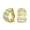 Two-Tone, variant on Womens Twist Shrimp Style Stripe Twist Two Tone Dome Clip On Earrings Non Pierced Ears 14K Gold Plated