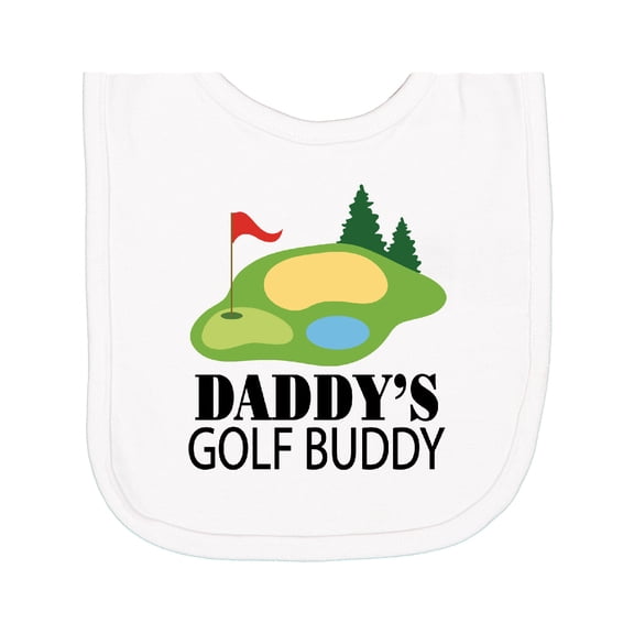 Inktastic Daddy's Golf Buddy with Putting Green Newborn Bib