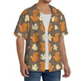 thumbnail image 2 of Goofa Squirrel And Maple Leaves Printed Men's Casual Short-sleeved Shirt,Lightweight Breathable Button-down,Summer Casual men's top,Versatile Fashion shirt-4X-Large, 2 of 7