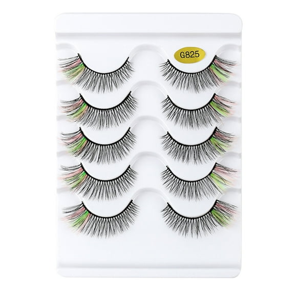 5 Pairs 3D False Lashes Fake Eyelashes Invisible Band Natural Long Thick Crisscross Black Eyelash Full Strip Reusable