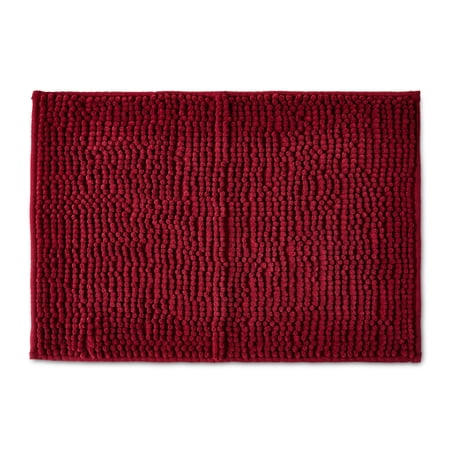 Mainstays Red Chenille Noodle Bath Rug, 17" x 24"