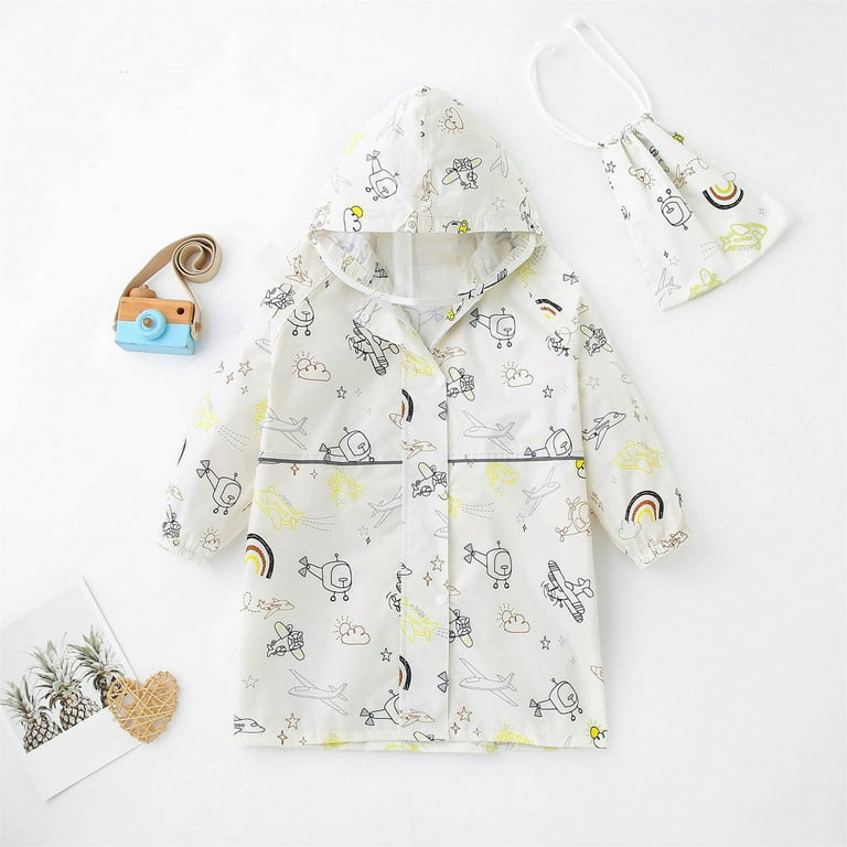 Jacenvly New Raincoat Kids Waterproof Toddler Kids Baby Girls Cute