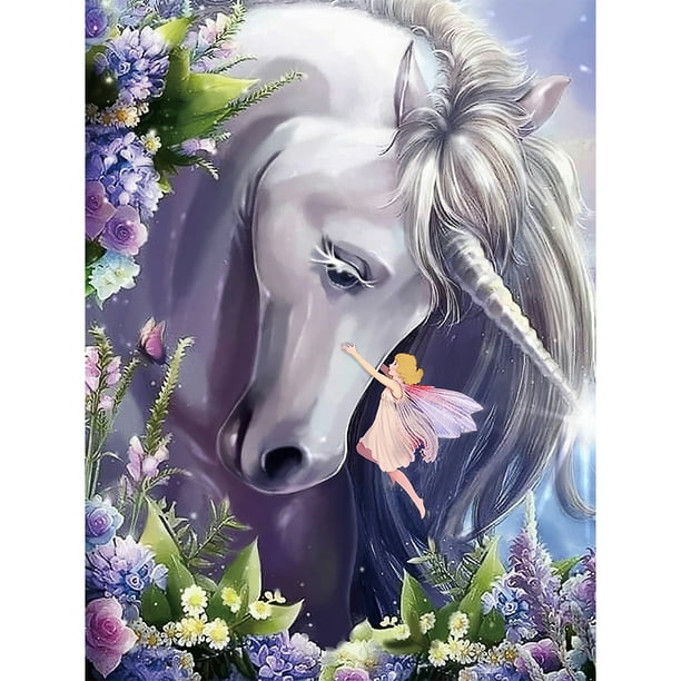 Cuadros Decorativos 5D dibujos animados unicornio completo redondo taladro diamante pintura artesanía hogar pared decoración Ehuebsd Nuevos Originales