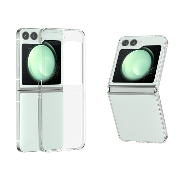 for Samsung Galaxy Z Flip 6 Case Clear Hybrid, Slim Fit Lightweight Crystal Clear Bumper Cover Hard PC Transparent Skin Cover Shockproof Non-Slip Heavy Duty Protection (Clear)