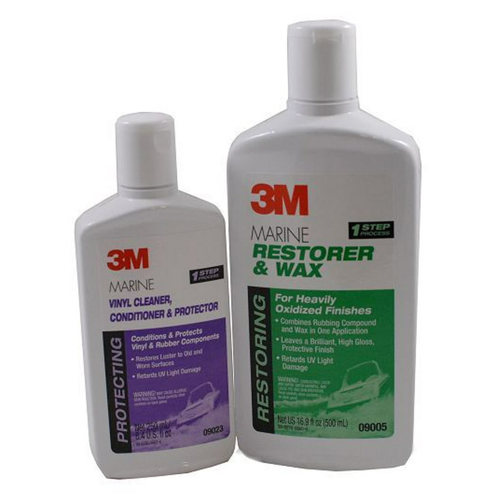 3M (09005/ 09023) Marine Restorer and Wax (16 oz.) and Vinyl Cleaner (8