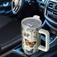 thumbnail image 6 of OBREWU Pioneer Flower and Butterfly Tumbler with Handle and Lid,Pioneer Flower and Butterfly 40oz Double Wall Vacuum Insulated Tumbler,Cups Gift for Women and Men, 6 of 7