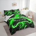 thumbnail image 3 of jejeloiu Console Game Lovers 7-Piece Twin Bedding Sets,Green Black Gamepad Bedding Comforter Set,Modern Video Games Sheet Sets For Boys Teens,Ultra Soft Home Decor Reversible, 3 of 8