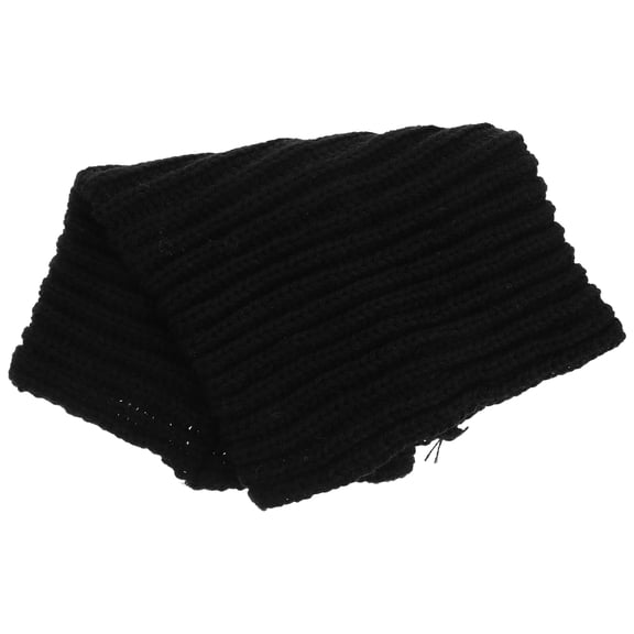 Homoyoyo Thick Knitted Black Winter Scarf, Stylish Warm Neck Warmer for Men and Women, Soft Cozy Cold Weather Accessory