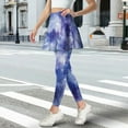 thumbnail image 3 of COEQINE Ruffle Pleated Tennis Skirted Legging with Pockets Starry Sky Pattern Elastic Yoga Skirts with Leggings for Women Breathable High Waist Golf Pickleball Leggings, 2XL, 3 of 7