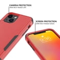 thumbnail image 4 of SaniMore for iPhone 14 Plus 3-Layer Shock Absorbing Case, Rugged PC Back & Flexible TPU Anti-Fingerprint Military Grade Shockproof Heavy Duty Protective Cover for iPhone 14 Plus, Red/Black, 4 of 5