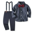 thumbnail image 1 of RXIRUCGD Cardigan à Manches Longues pour Enfants avec Col Rabattu et Nœud (Marine, Taille : 110), 1 of 8