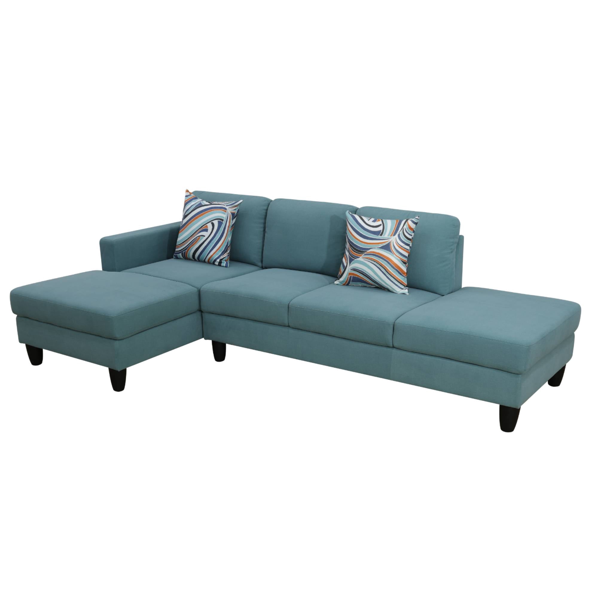 Modern Sectional Sofa Couch, L Shape Sofa Set with Chaise Modular Cloud Couch for Living Room, Lake Green