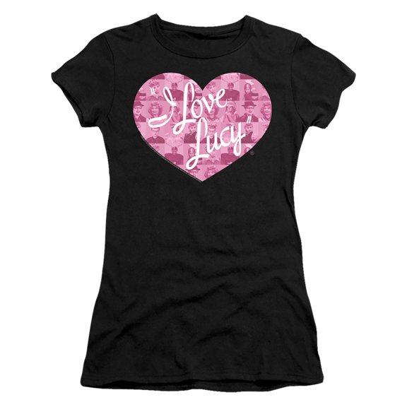 I Love Lucy Many Moods Logo S/S Junior Women's T-Shirt Sheer Black