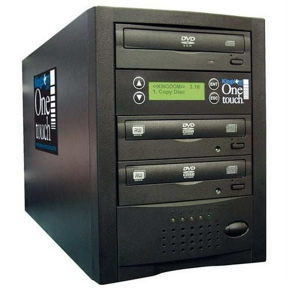 Kingdom One Touch 2 Copy DVD 24X CD 48X Duplicator | Made in the USA | High-Speed