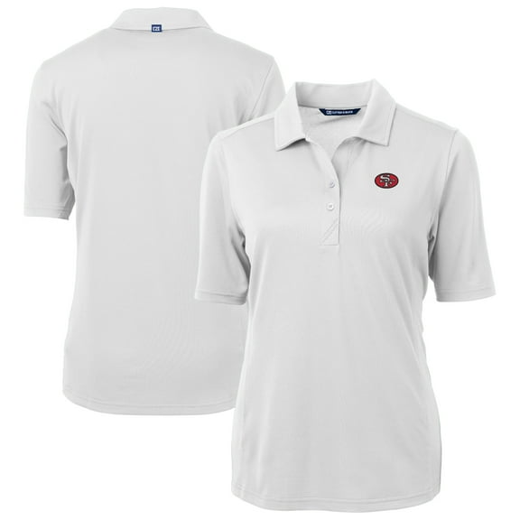 Women's Cutter & Buck White San Francisco 49ers Virtue Eco Pique Recycled DryTec Polo