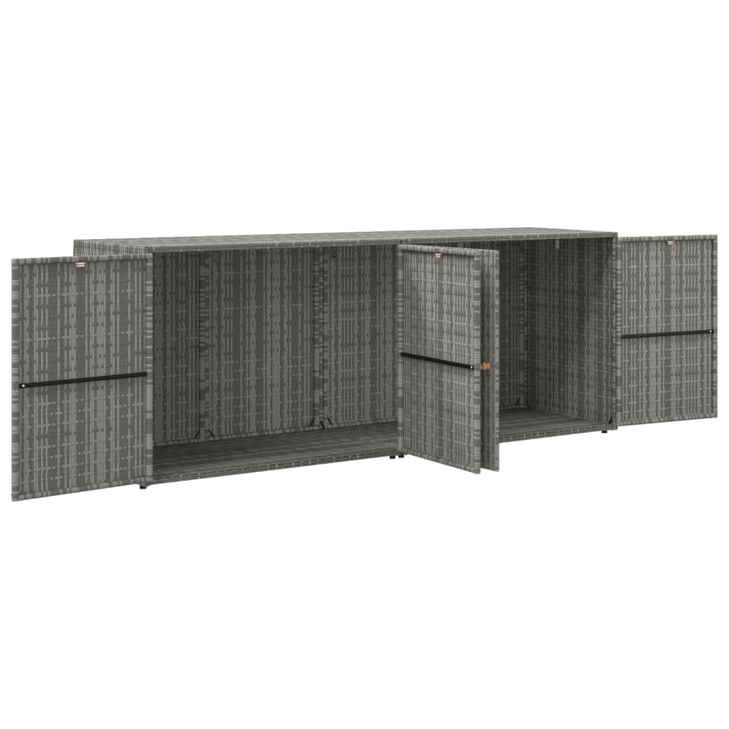 vidaXL Garden Storage Cabinet Gray 78"x21.9"x31.5" Poly Rattan