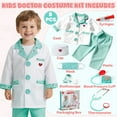 thumbnail image 3 of Doctor Costume for Kids Doctor Coat, Doctor Dress Up and Play Set 8 PCS with Real Stethoscope, Lab Coat Career Day Costume Kit for Toddlers Boys Girls 7-8 year old/ 130cm - Green, 3 of 9