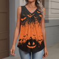 thumbnail image 4 of Bovemsi Workout Tank Tops Woman V Neck Pumpkin Graphic Sleeveless, Halloween Layering Comfort Tops for Women Trendy M, 4 of 5
