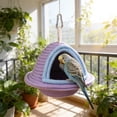 thumbnail image 1 of Nido de Peluche Colgante para Loros y Aves Pequeñas: Acogedora Casita para Dormir con Diseño de Hamaca Tejida a Mano para Jaula, Refugio Interior de Tela Suave para Descansar., 1 of 6