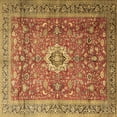 thumbnail image 1 of Ahgly Company Indoor Square Medallion Brown Traditional Area Rugs, 5' Square, 1 of 4