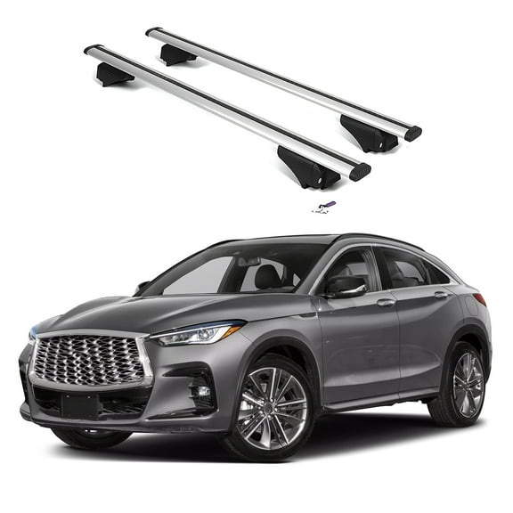 ERKUL Roof Rack Cross Bars for INFINITI QX55 2022-2025 | Aluminum Crossbars with Anti Theft Lock for Rooftop | Compatible with Flush Rails - Silver