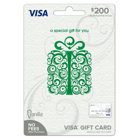 Vanilla Visa $200 Specialty Green Scroll Box Gift