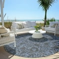 thumbnail image 5 of HomeRoots 586254 8 ft. Round Floral Washable Indoor & Outdoor Area Rug, Blue, Gray & Charcoal, 5 of 5