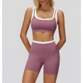 thumbnail image 7 of PISONIC Two Piece Workout Sets for Women Square Neck Sports Bra and Scrunch Butt Lifting Shorts Gym Yoga Active Wear Outfits, 7 of 7
