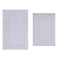 thumbnail image 3 of Home Weavers Classy Bathmat Collection 100% Cotton Non-Slip Bathroom Rug Set Machine Washable Bathroom Rug-17"x24", Bath Rug- 21"x34", White Color 2 Piece Bath Rug set, 3 of 9