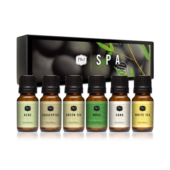 P&J Fragrance Oil | Spa Set of 6 - Scented Oil for Soap Making, Diffusers, Candle Making, Lotions, Haircare, Slime, and Home Fragrance