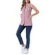 thumbnail image 2 of INSPIRE CHIC Chaleco de Mezclilla para Mujer Sin Mangas con Botones Longitud Media Casual Talla XS Rosa, 2 of 6