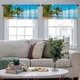 thumbnail image 4 of LALILO Kitchen Curtain Valance Beautiful Sunny Beach Rod Pocket Window Curtain 52"x 18" Set of 2, 4 of 5