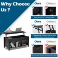 thumbnail image 2 of VINGLI 40" Black Lift Top Coffee Table with Storage with 3 Shelves Hydraulic Lifter, Mesa de Centro para Sala, 2 of 8