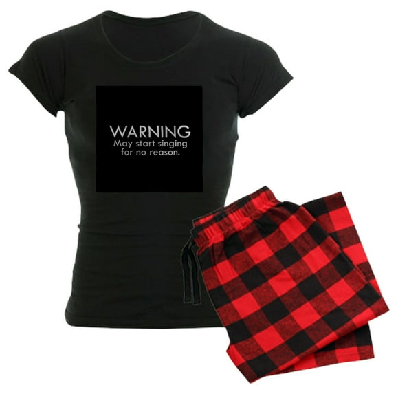 CafePress - Warning: May Start Singing F - Women's Dark Pajamas