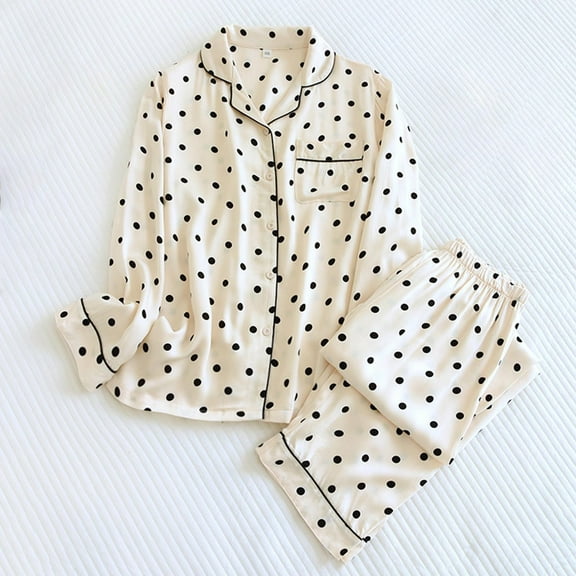 Women's Pajama Sets Women's Long-sleeved Trousers Pajamas Women's Pocket Style Printed Home Wear Two-piece Set Pajamas for Women Set Pj Sets for Women