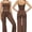 Brown, variant on PISONIC Womens Workout Sets Two Piece Spaghetti Straps Crop Top Matching Straight Leg Pants Gym Work Pilates Outfits