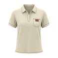 thumbnail image 5 of ZUBKTE Women's Short Sleeve V-Neck Business Casual Work Collared Tops S-2XL, 5 of 7