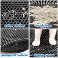 thumbnail image 6 of ZephyPaws Cat Litter Mat, Kitty Litter Trapping Mat, Double Layer Mats with MiLi Shape Scratching design, Urine Waterproof, Easy Clean, Scatter Control 21" x 14" Black, 6 of 7
