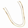thumbnail image 6 of 1pc  18k Gold Plated Layered Flat Herringbone Chains & Box chain Necklace for Women, 1MM & 4MM, 6 of 6