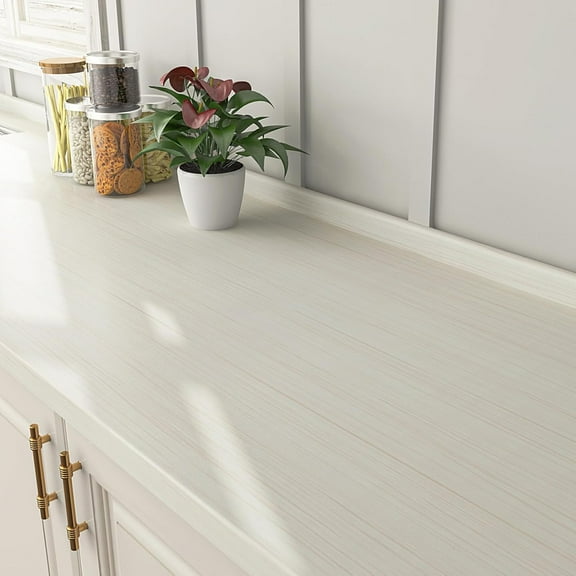 Thick Beige White Wood Contact Paper for Countertops Cabinets Waterproof Removable White Wood Wallpaper Peel and Stick Countertops Wood Grain Contact Paper for Desk Kitchen Drawers 12"x200"