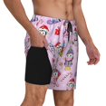 thumbnail image 2 of Fuzoiu Christmas Unicorns Print Men's Swim Shorts,Quick-Dry Double-Layer Swim Trunks,Board Trunks,Beach Shorts Swimwear Bathing Suits-Medium, 2 of 6