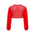 thumbnail image 2 of Eandarui Kids Girls Fishnet Crop Top Long Sleeve Hollow Out Mesh Shirt Hip Hop Jazz Street Dance Top Red 12, 2 of 7