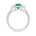 thumbnail image 2 of ANGARA Natural Three Stone 1.2 ct Emerald and Diamond Ring in 14K White Gold for Women (Size-7mm) | May Birthstone, Birthday, Anniversary, Jewelry Gift for Women | Natural Emerald Ring, 2 of 9