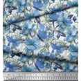 thumbnail image 3 of Soimoi Cotton Duck Fabric Flower & Leaves Watercolor Print Sewing Fabric Yard 42 Inch Wide, 3 of 3