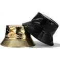 thumbnail image 2 of YooGuoGuo Unisex Stylish Waterproof Bucket Hat PU Leather Rain Hats Reversible Packable Multicolor Travel Sun Fishmen Cap, 2 of 5