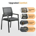 thumbnail image 4 of Stackable Waiting Room Chairs, Oversize Conference Room Chairs 350 lbs Capacity, Ergonomic Mesh Office Guest Chairs, For Lobby, Reception Area, Break Room, Stackable, Black, 4 of 5