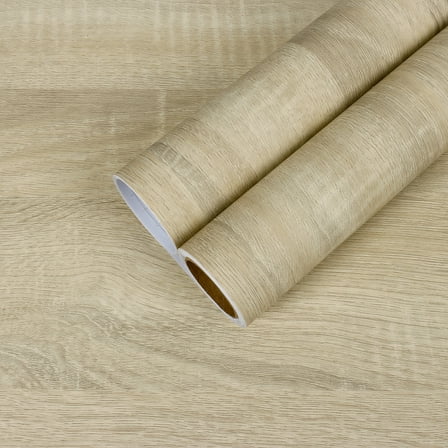 CHIHUT Light Brown Wood Wallpaper Peel and Stick Wallpaper for Countertops Waterproof Wood Grain Contact Paper Self Adhesive Removable Wallpaper for Kitchen Vinyl Wrap for Walls Cabinets 12"x100"