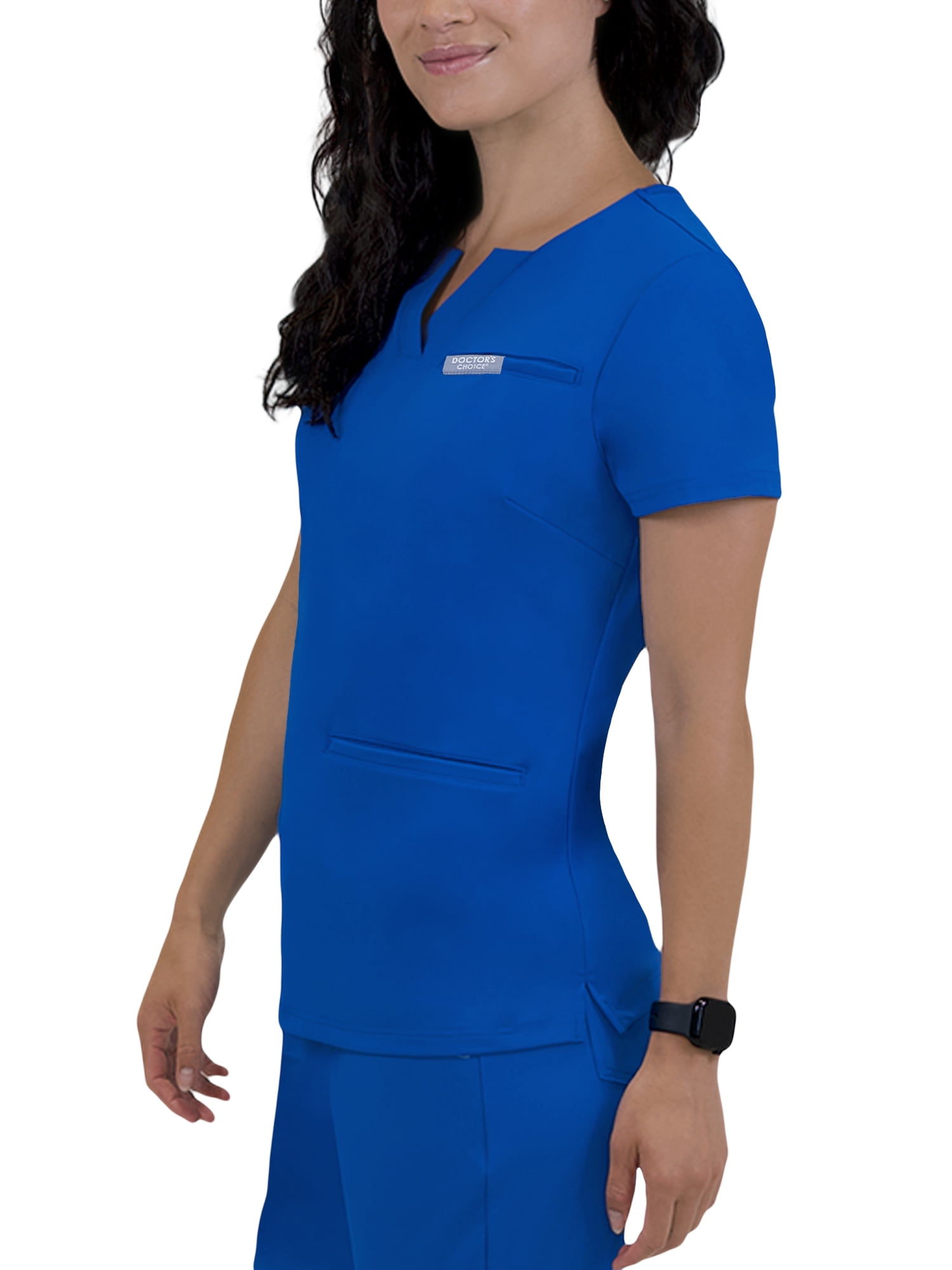 Doctor's Choice Pro Fit Antimicrobial Moisture Wicking Women's Scrub Top, 3 Pockets, Sizes S - XXXL
