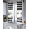 thumbnail image 5 of Farmhouse Black Plaid Sheer Curtains 39 Inch Length 2 Panels Set for Living Room/Bedroom, Vintage Country Cock Checkered Kitchen Curtains Grommet Semi-Sheer Curtains Window Treatments 27.5"x39"x2, 5 of 7