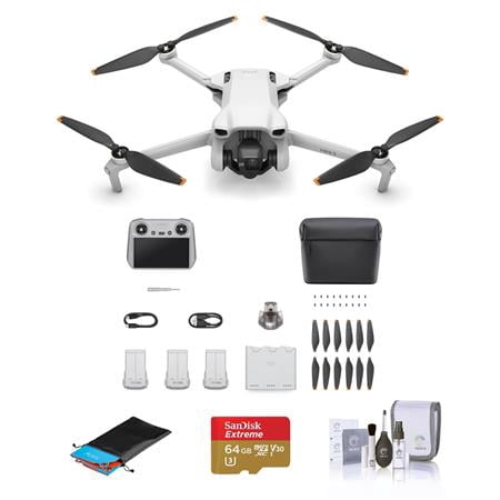 UPC: 0192223223110 | Mini 3 Drone Fly More Combo with RC Remote Controller Bundle with 64GB microSD Card  Foldable Landing Pad Pro  Cleaning Kit